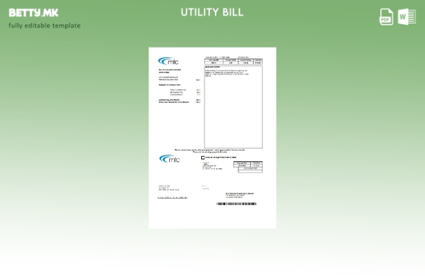 Модерен стил шаблон за сметки за комунални услуги во САД Илиноис MTC
